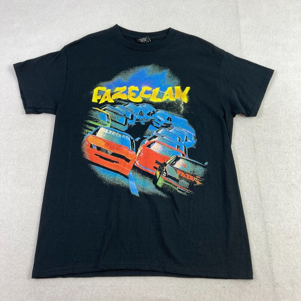 Faze‎ Clan T Shirt Mens Medium Black Race Car Large Print Short Sleeve Gaming